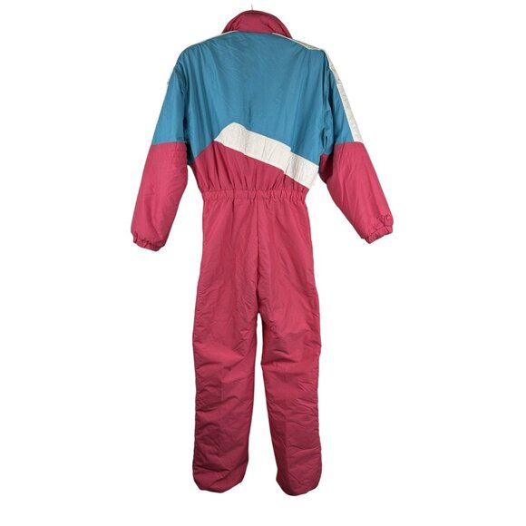 1980s - 90s Roffe Women’s Size 8 Ski Suit One Piece Snowsuit Full Zip Pink VTG - Picture 2 of 16
